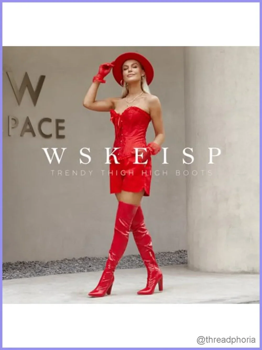 Patent Leather Over The Knee Gogo Boots Chunky Heel Pointed Toe